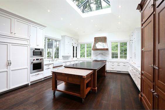 Kitchen with Radiant heating system