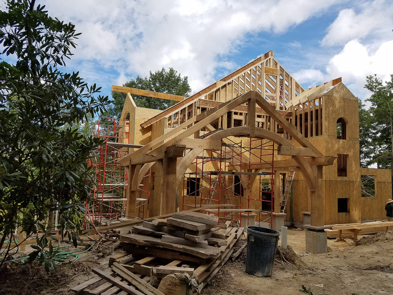 New home job site in Boone, North Carolina featuring 3500 square feet of Warmboard. Warmboard Inc