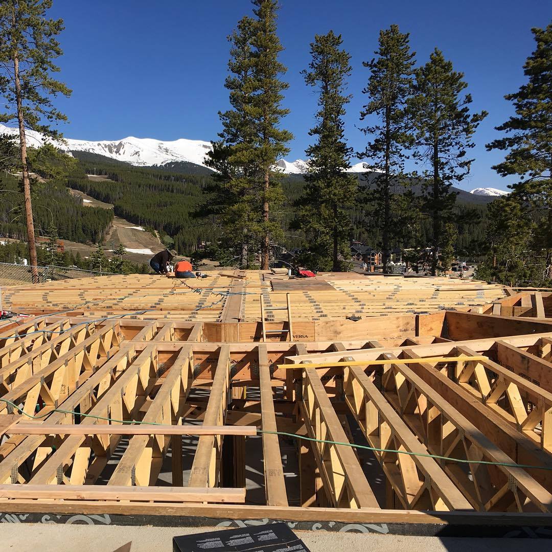Photo sent in this morning from a job site in Breckenridge, Colorado Joist layout complete