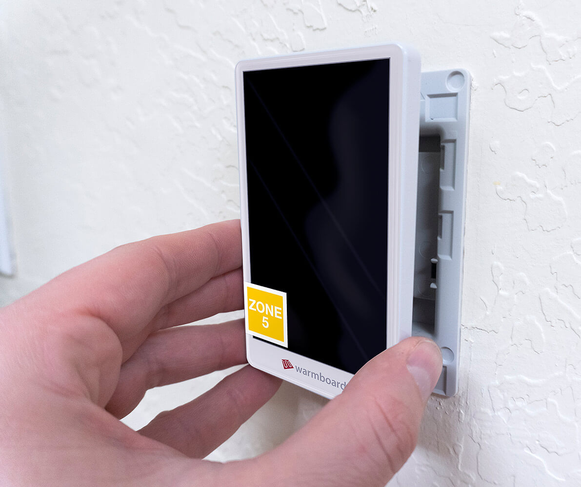 Warmboard thermostat install in wall
