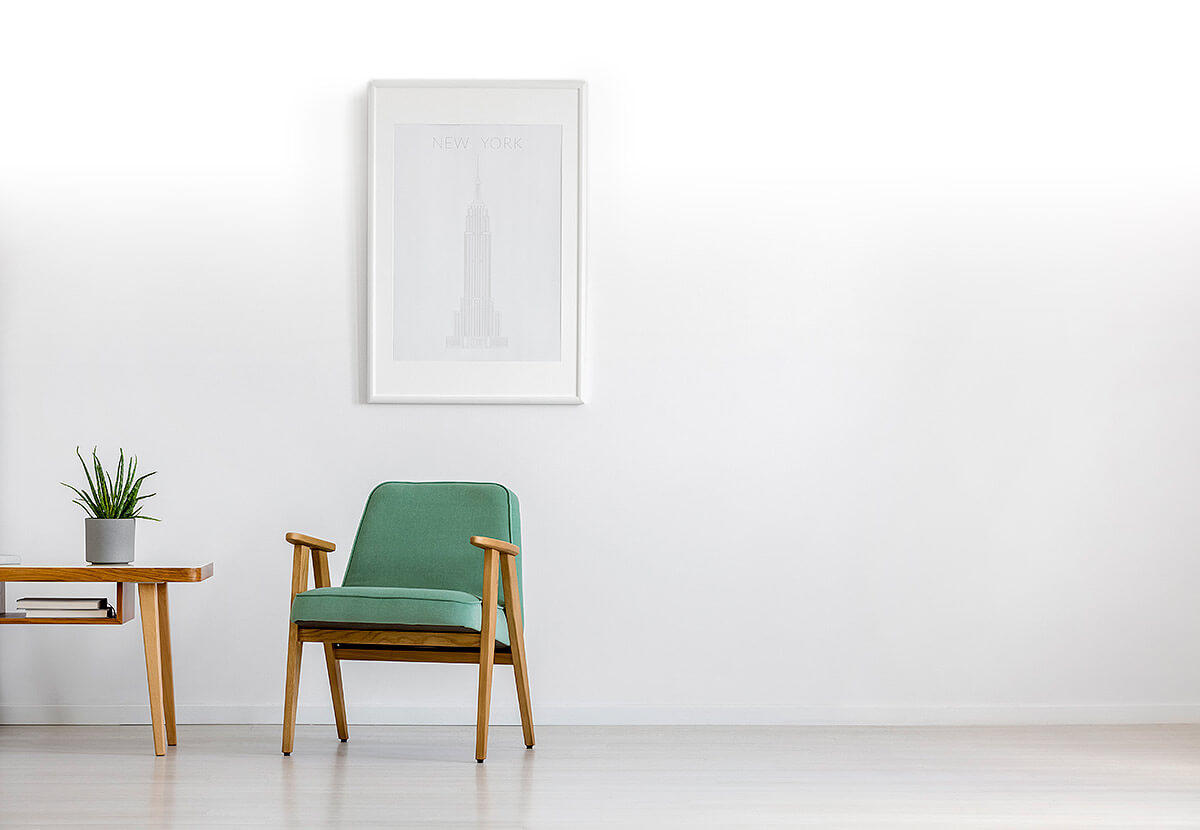 White living room